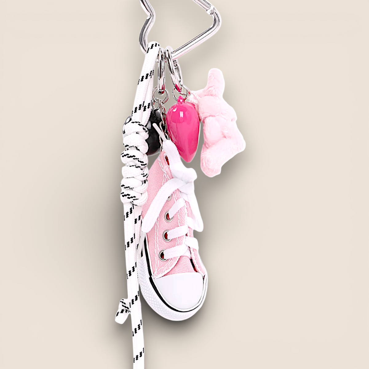 Multi-style charm keychains – Light pink