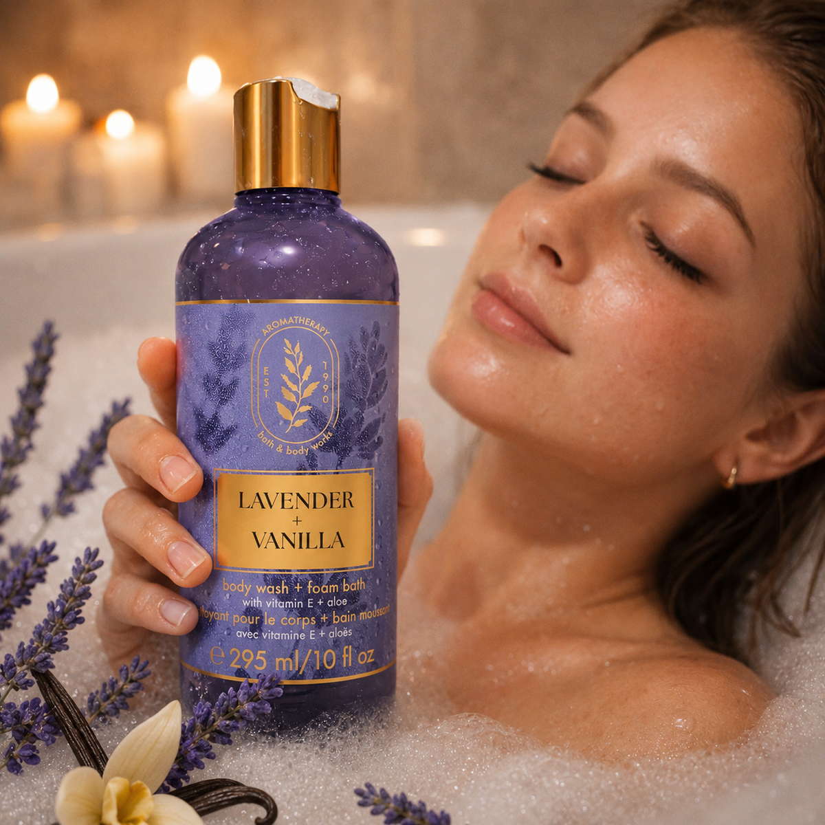 Nettoyant corps et bain moussant - Vitamine E & Aloès - Lavender & Vanilla - Bath & Body Works