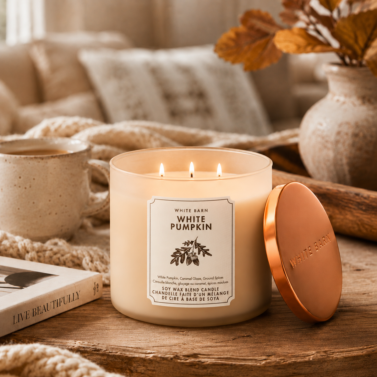 Bougie à 3 mèches - White Pumpkin - Bath & Body Works