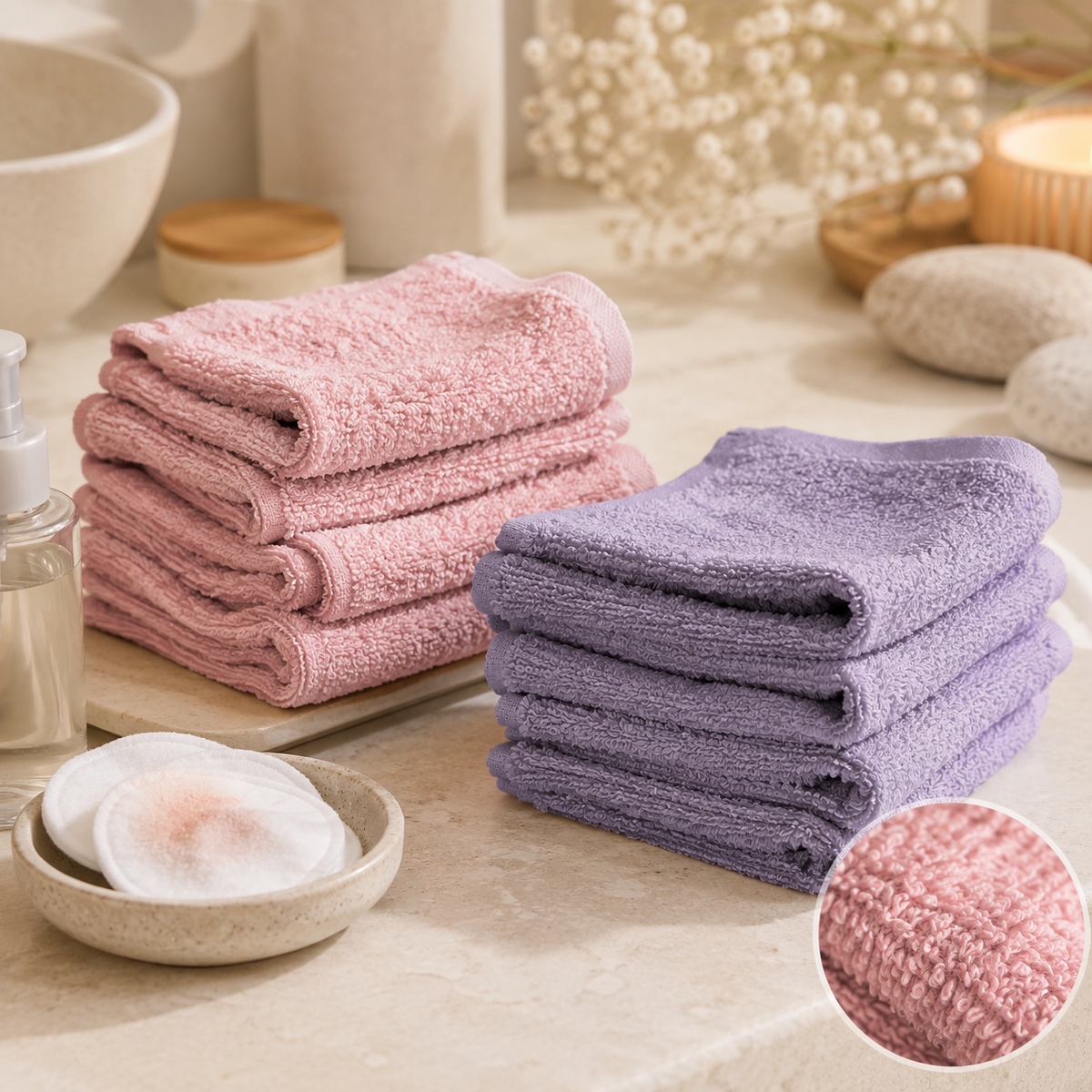 Débarbouillette beauté Rituel douceur - 2 couleurs