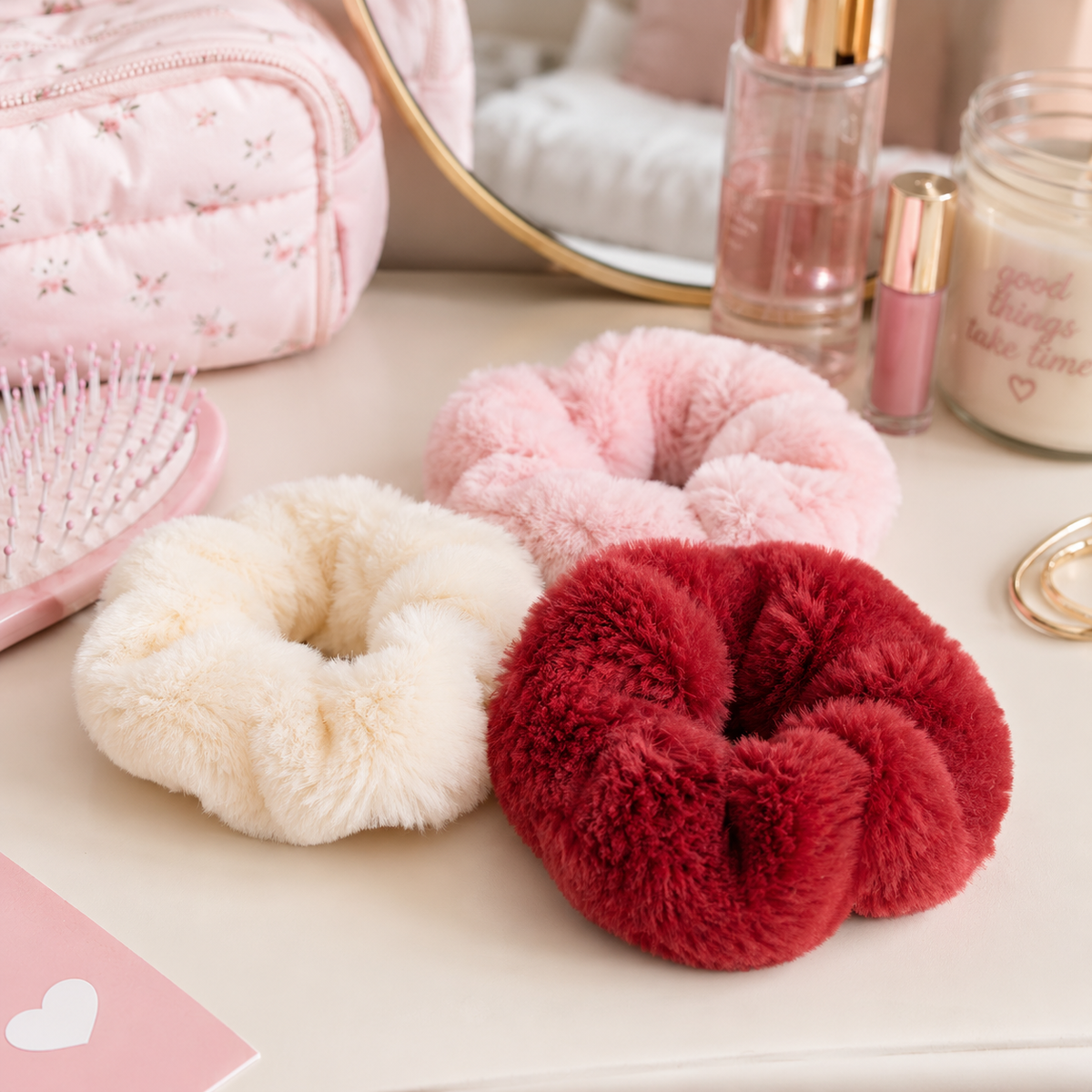 Ultra-soft hair scrunchies – set of 3
