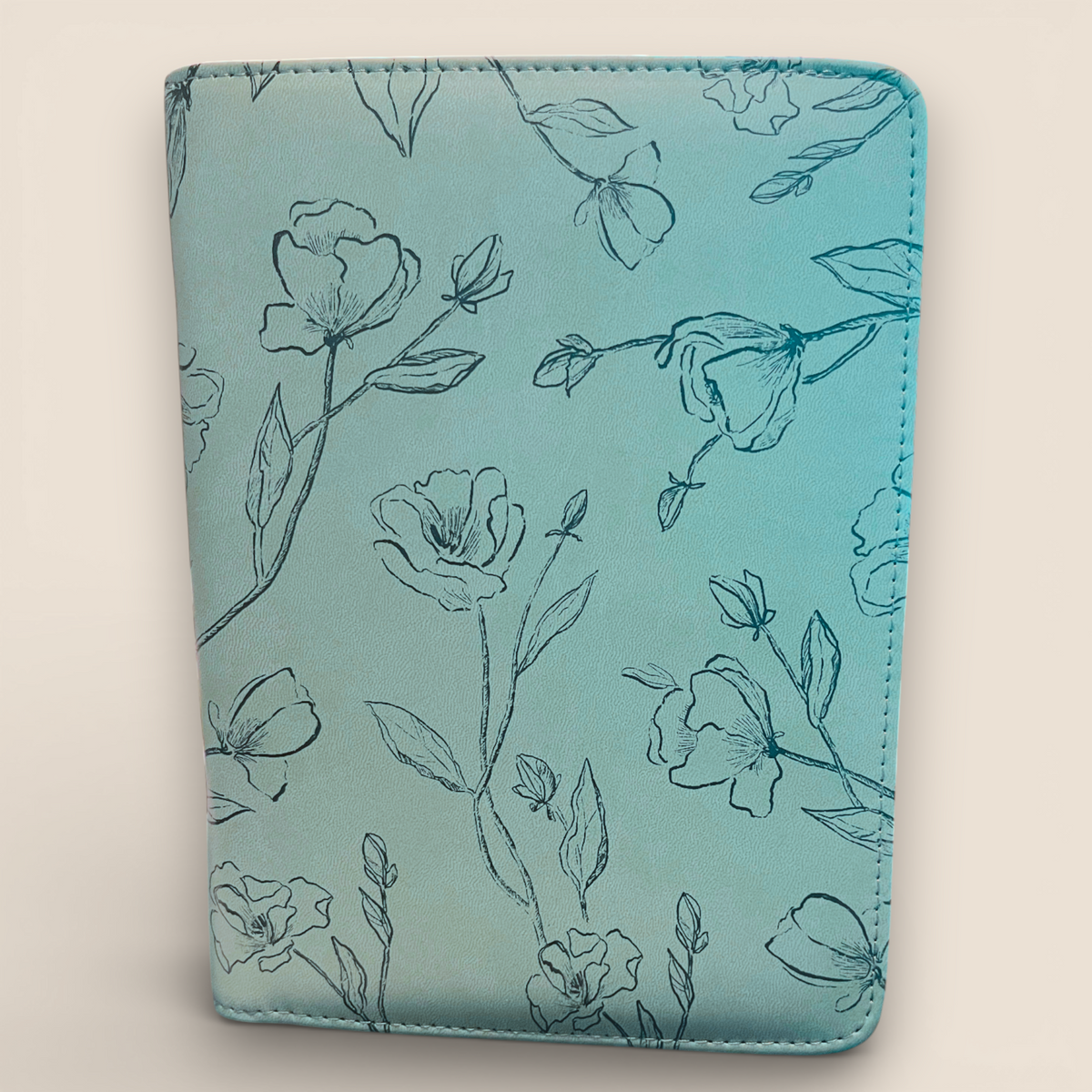 Journal zippé – Vert tendre & fleurs inspirantes