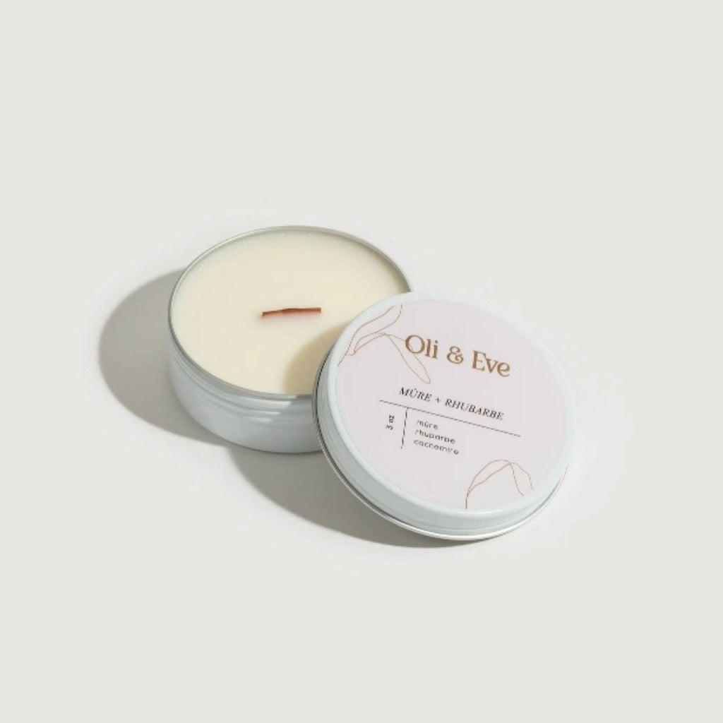 Bougie Mûre + Rhubarbe – Oli & Eve 3 oz