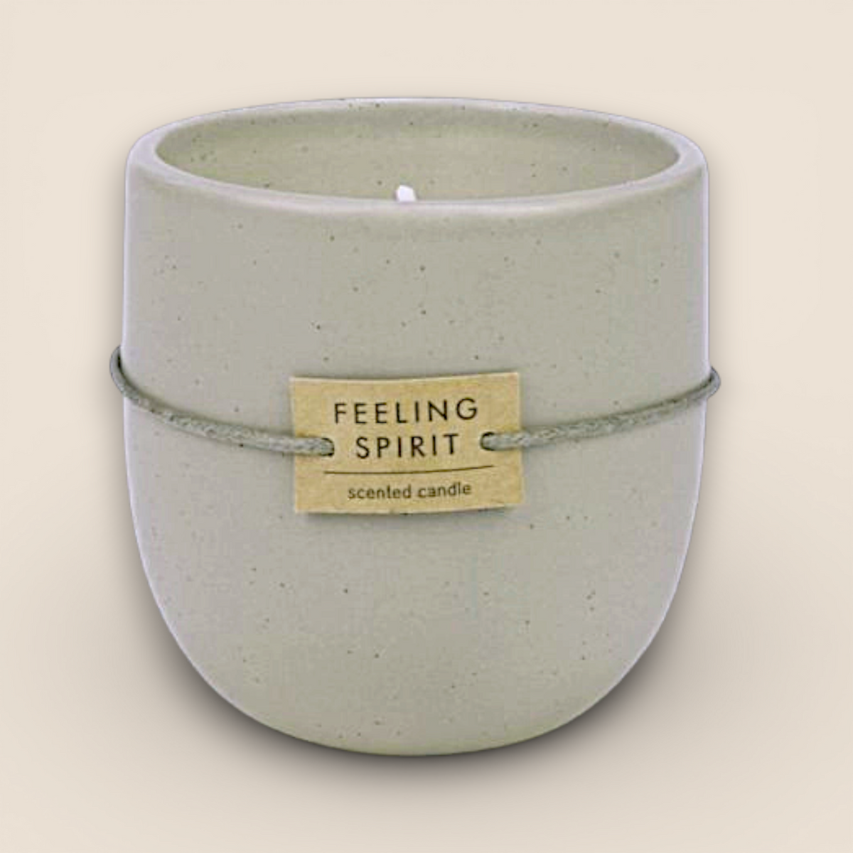 Ceramic Scented Candle – Beige – 3 in.