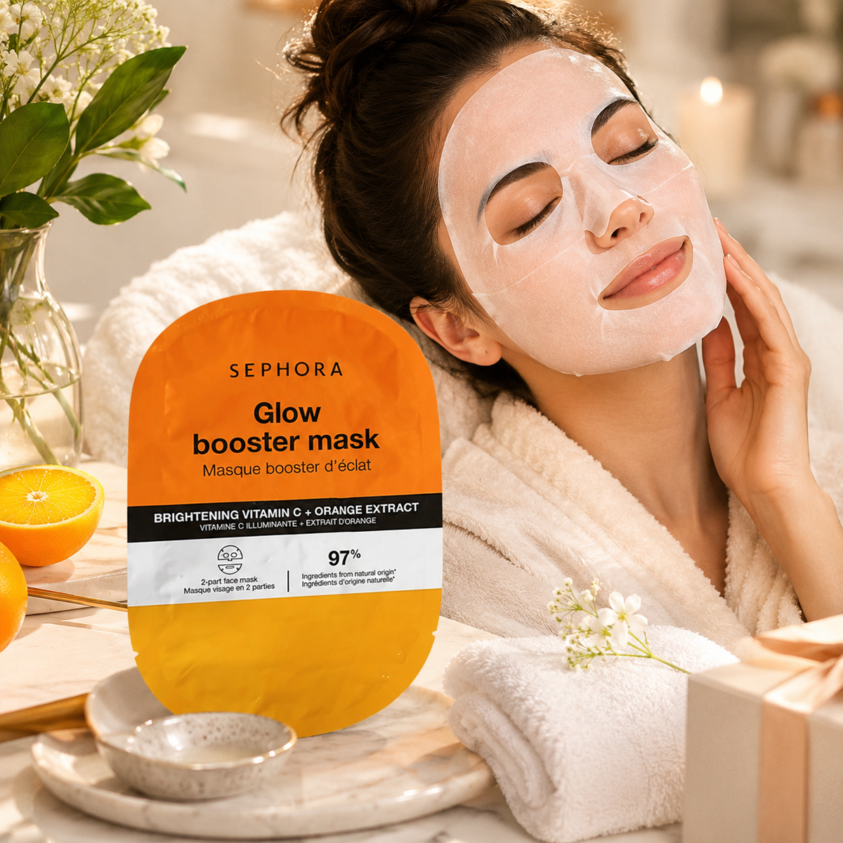 Masque visage - Vitamine C & extrait d'orange - Sephora.