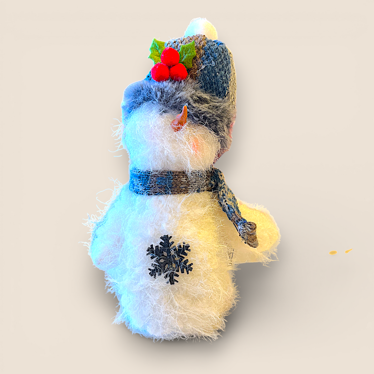 Fluffy Snowman Christmas Tree Decoration (Pale Blue)