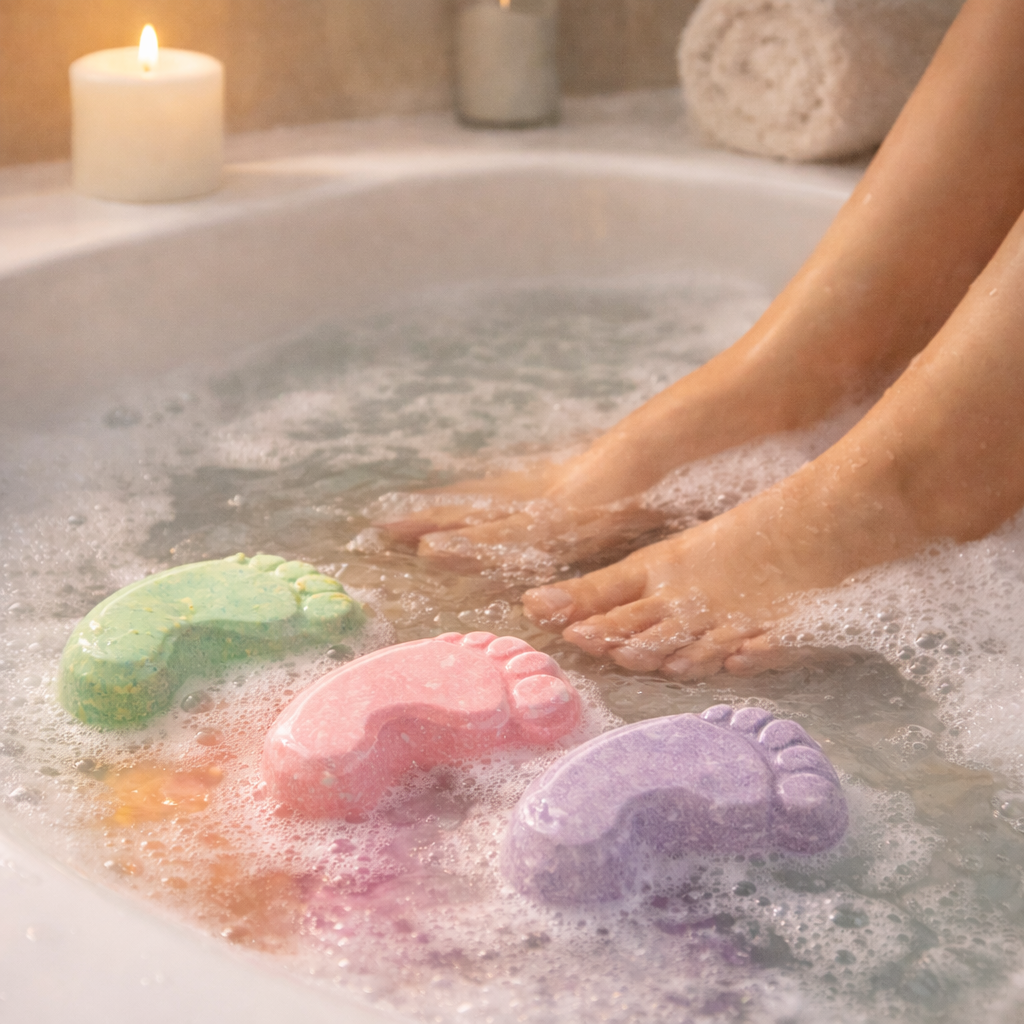 Bombe de bain pour les pieds à la menthe poivrée – emballage de 3
