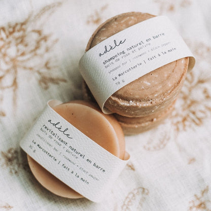 Duo barre de shampoing & revitalisant solide — Fait à la main - La Marcotterie