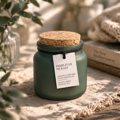 Bougie décorative en verre – Collection de 4 parfums disponibles