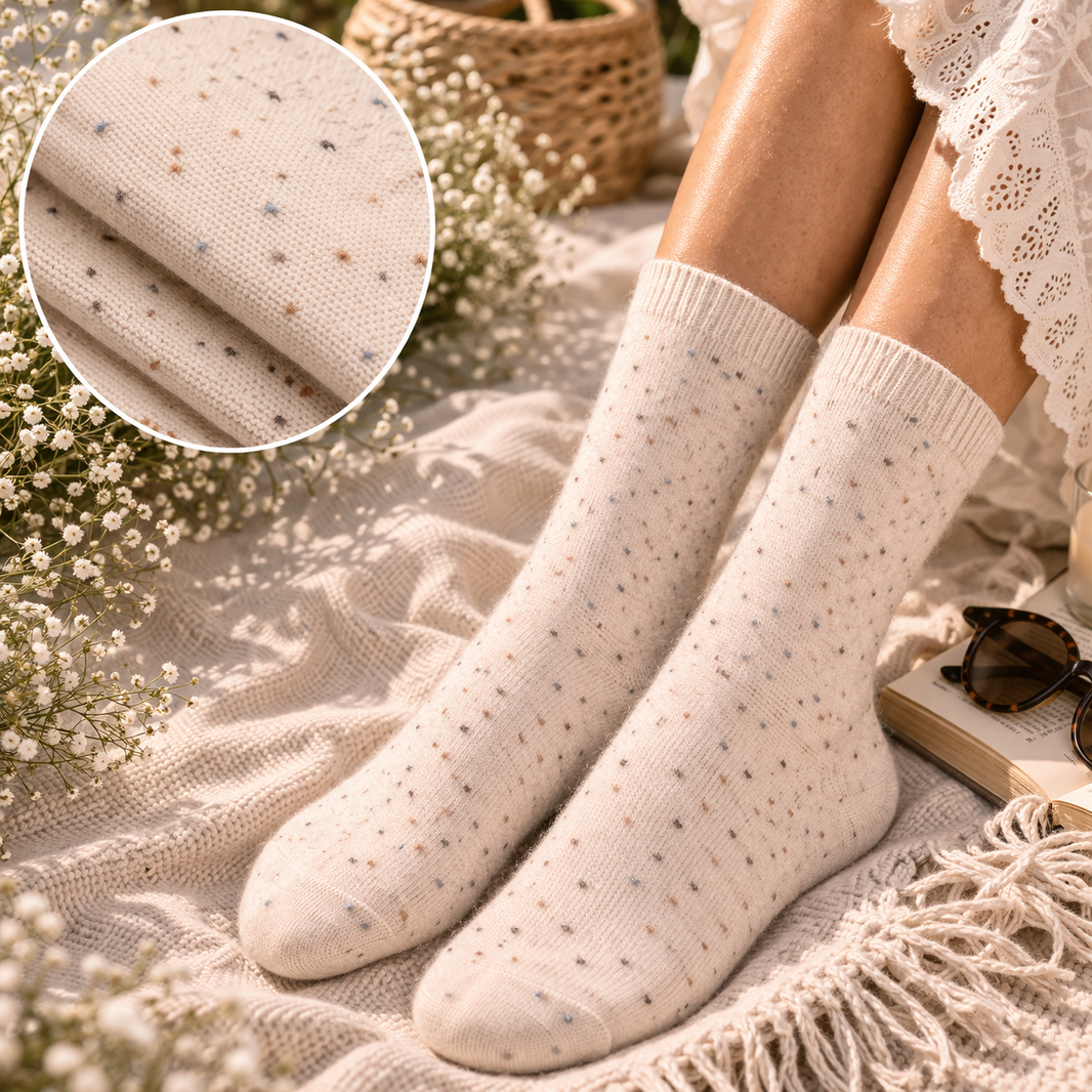 Mid-calf speckled socks - 2 colors available