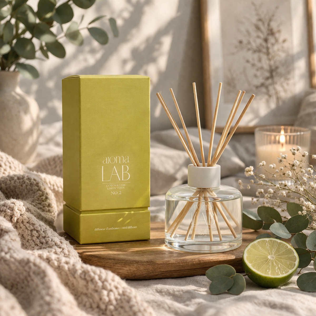 Reed Diffuser – Lime & Fresh Herbs | Aroma Lab