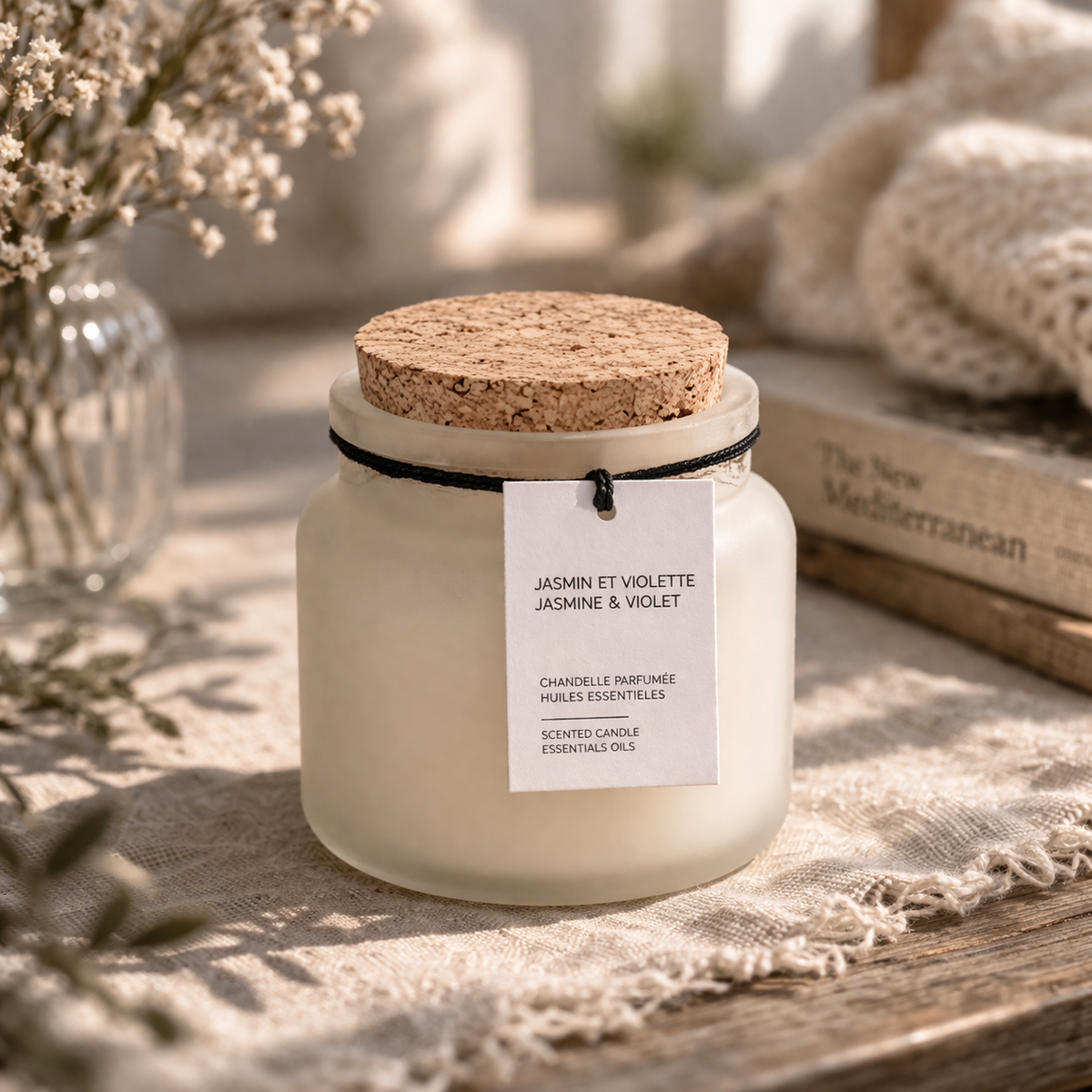 Bougie décorative en verre – Collection de 4 parfums disponibles
