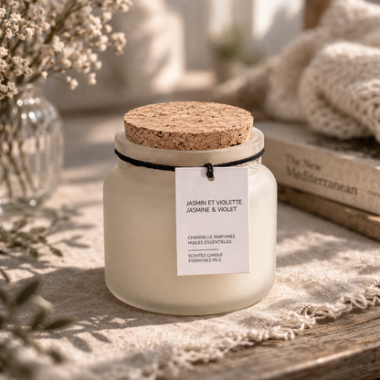 Bougie décorative en verre – Collection de 4 parfums disponibles