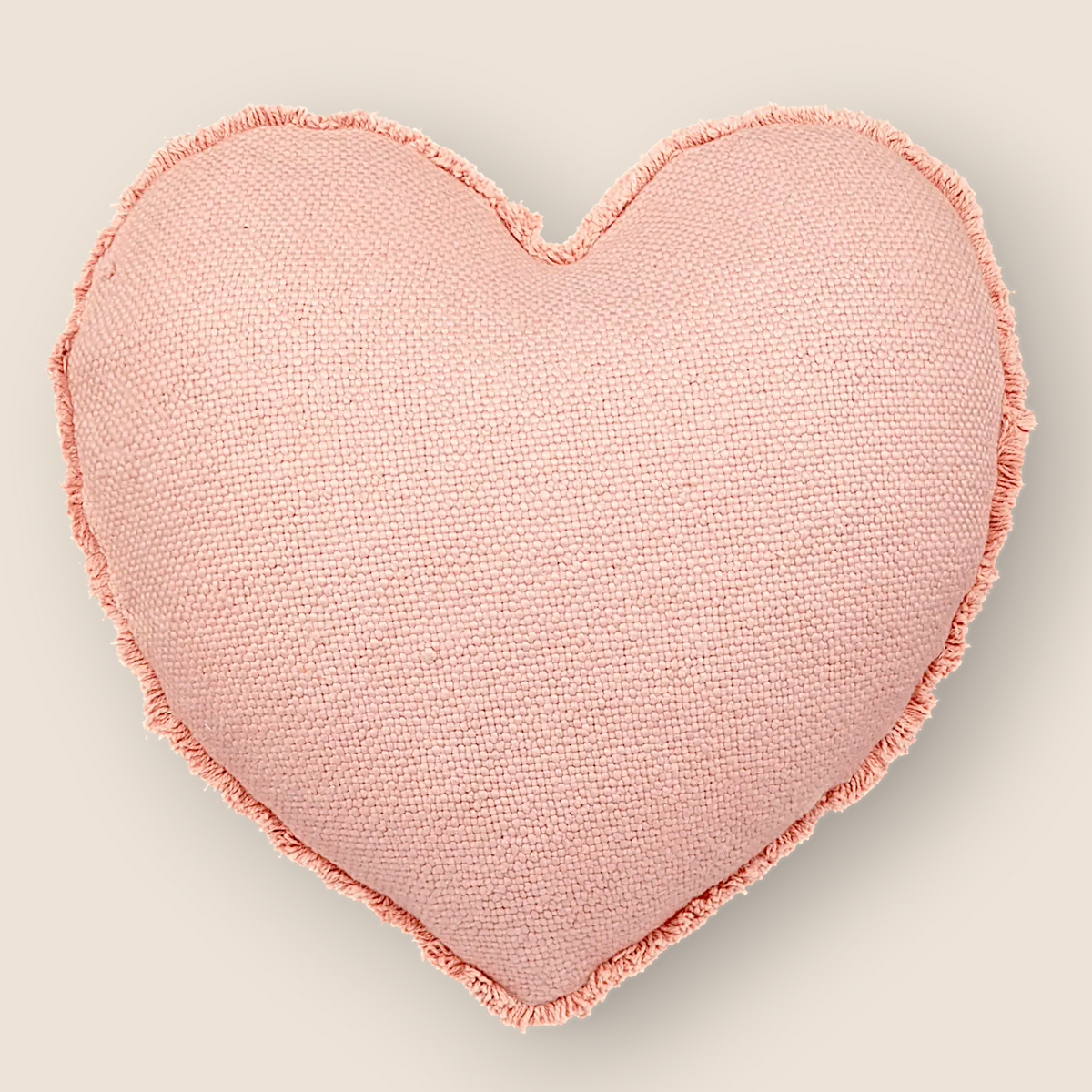 Coussin décoratif en cœur – Sekka rose poudré