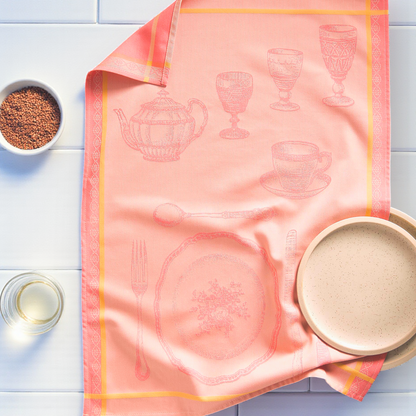 Serviette jacquard d’art de vivre – Table & douceur