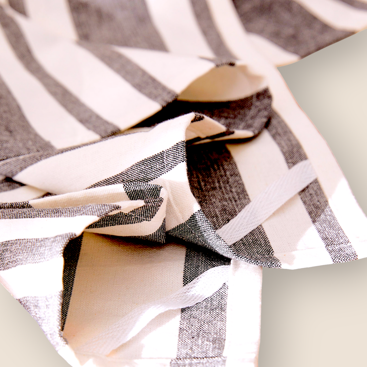 Serviette de cuisine rayures charbon