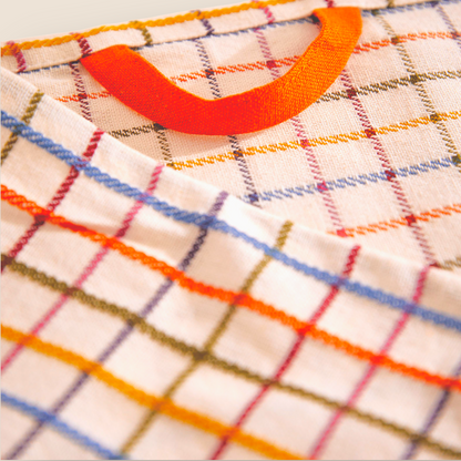Serviette de cuisine à carreaux colorés – coton biologique