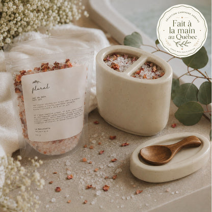 Ceramic jar with bath salts — Floral or Nordic spa ritual (10 to 11 baths)