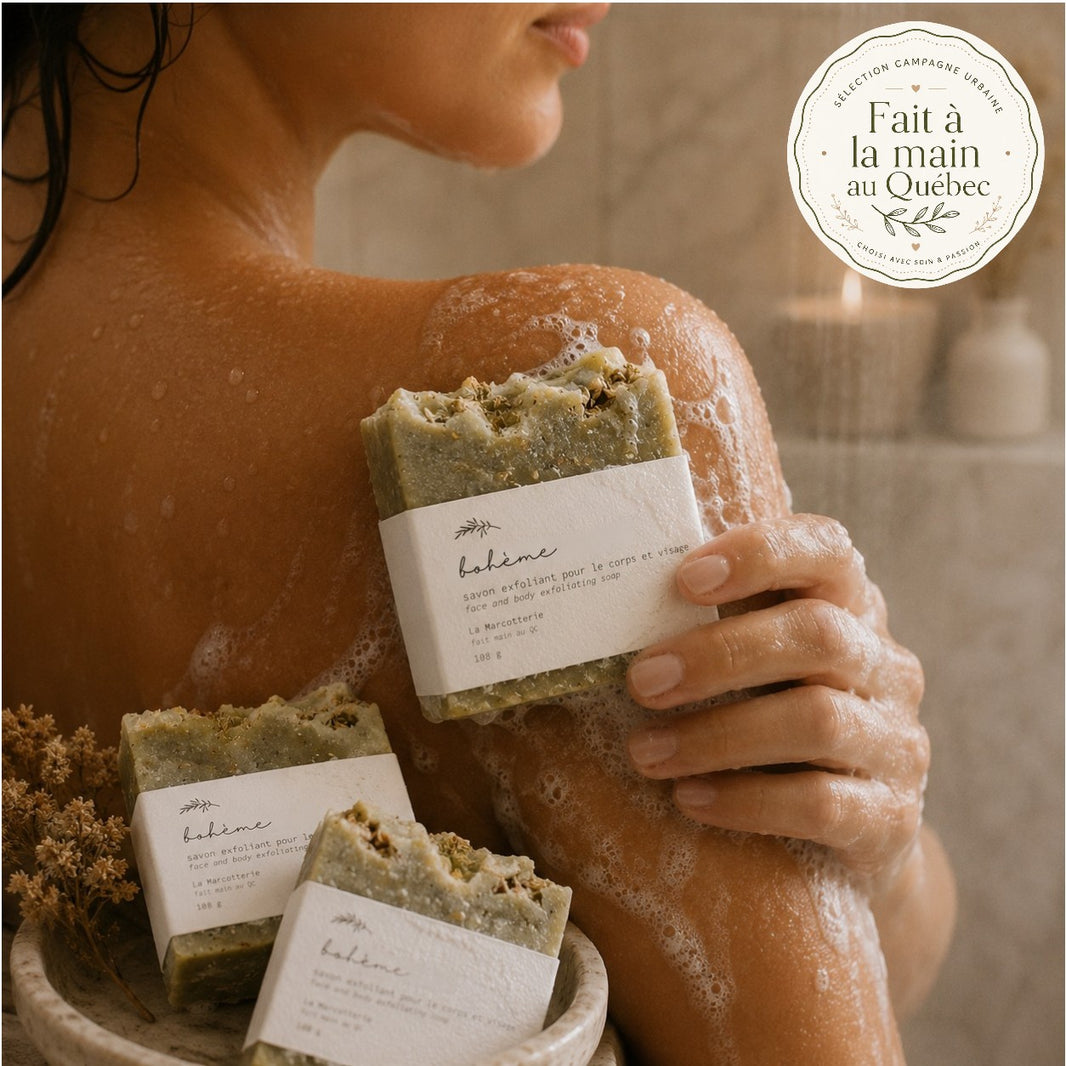 Bohemian Handmade Exfoliating Soap — Frankincense, Pine, Lemongrass & Mint