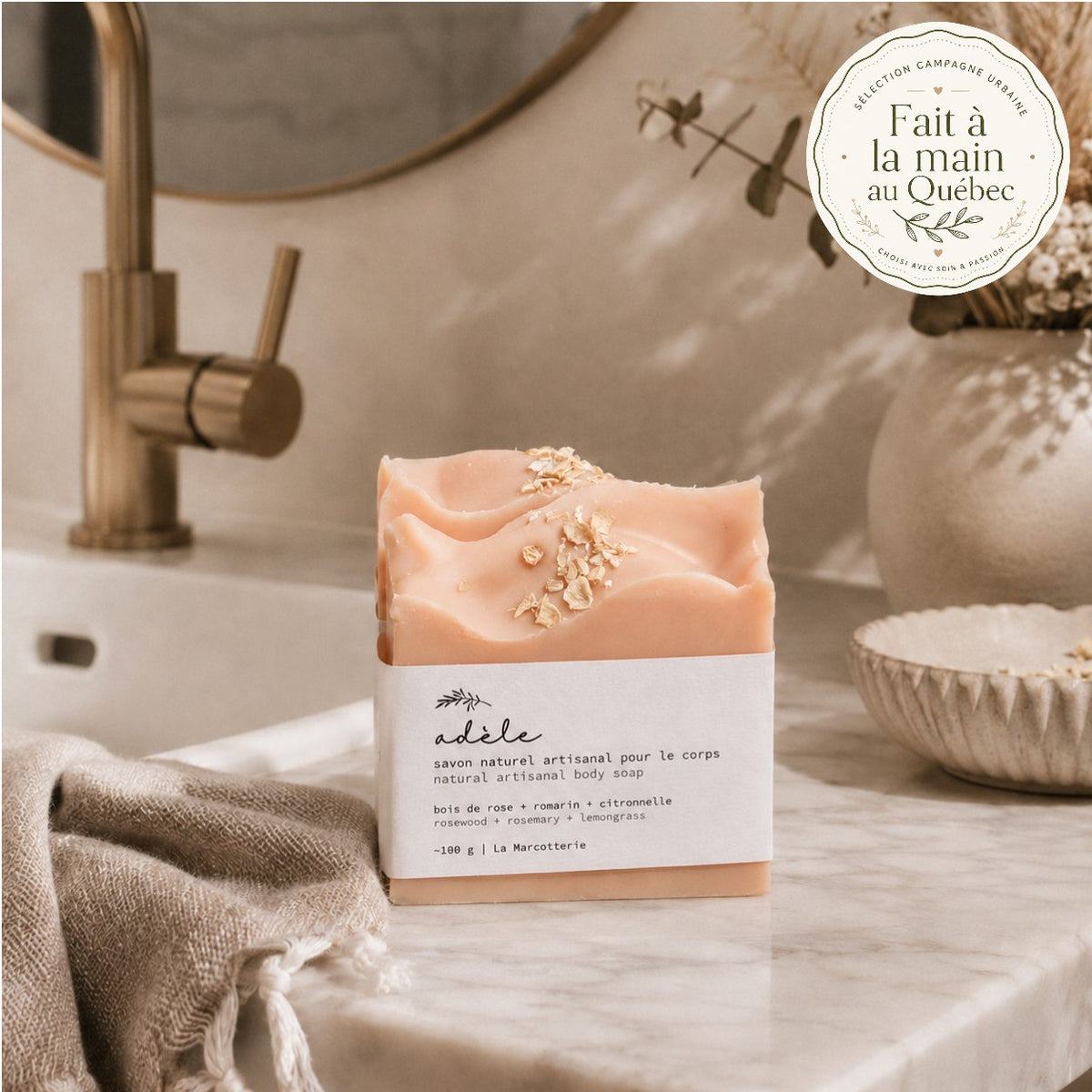 Handmade Soap Adèle — Rosewood, Rosemary, and Lemongrass