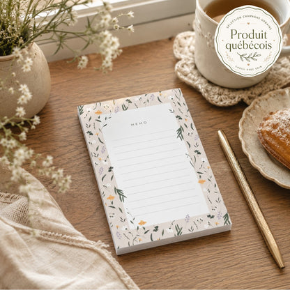 Morning Bloom Notepad — Quebec recycled paper