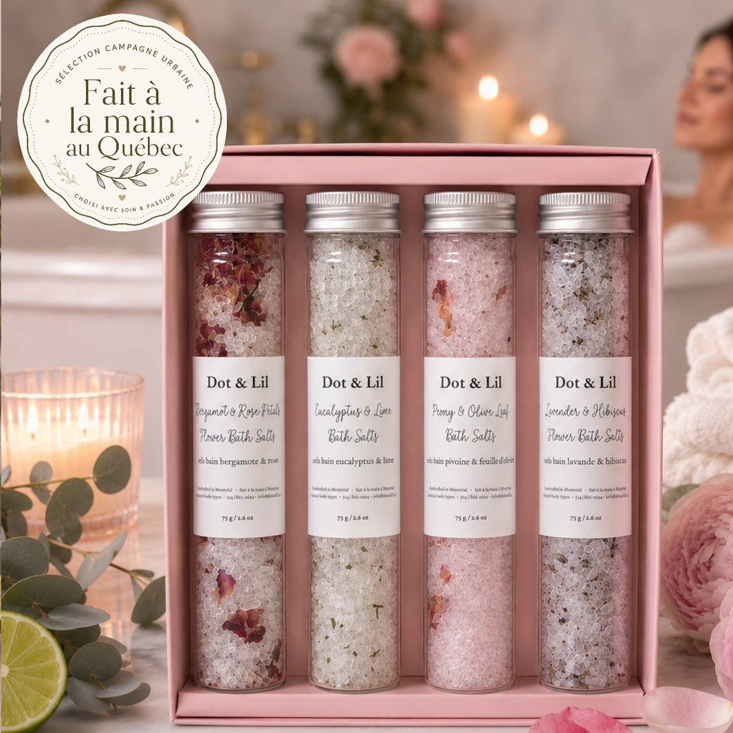 Sels de bain floraux aux huiles essentielles — Rituel SPA —  environ 3 bains par fiole