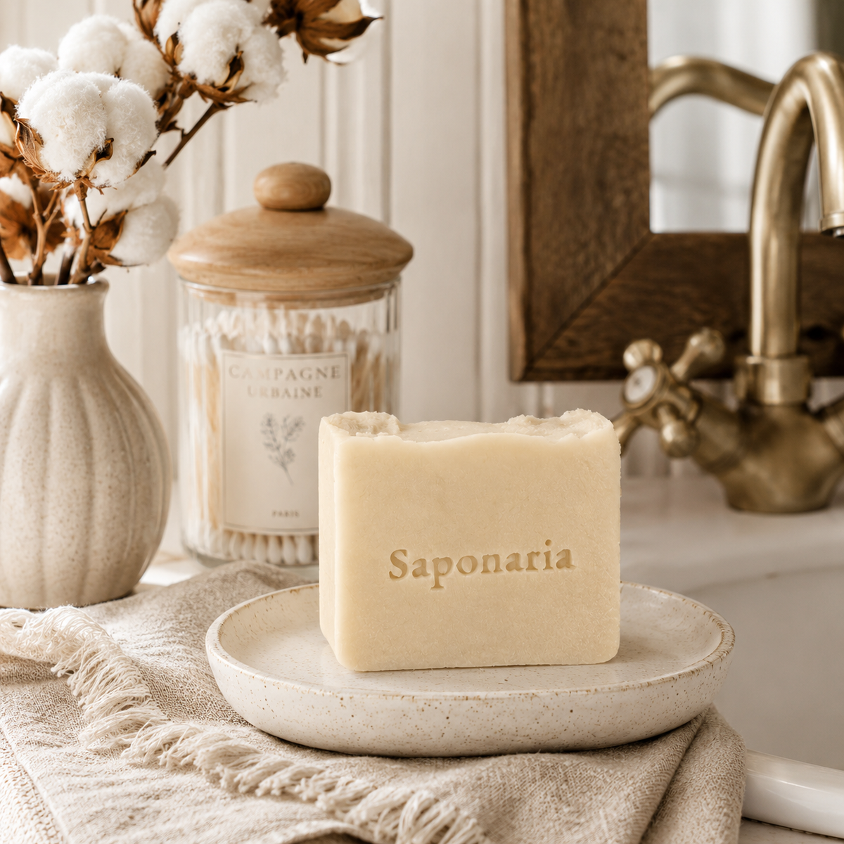Olive Oil Soap — Fresh Cotton | Saponaria Soap Factory