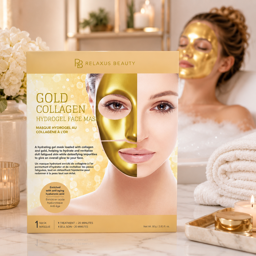 Masque hydrogel au collagène à l’or — Relaxus Beauty