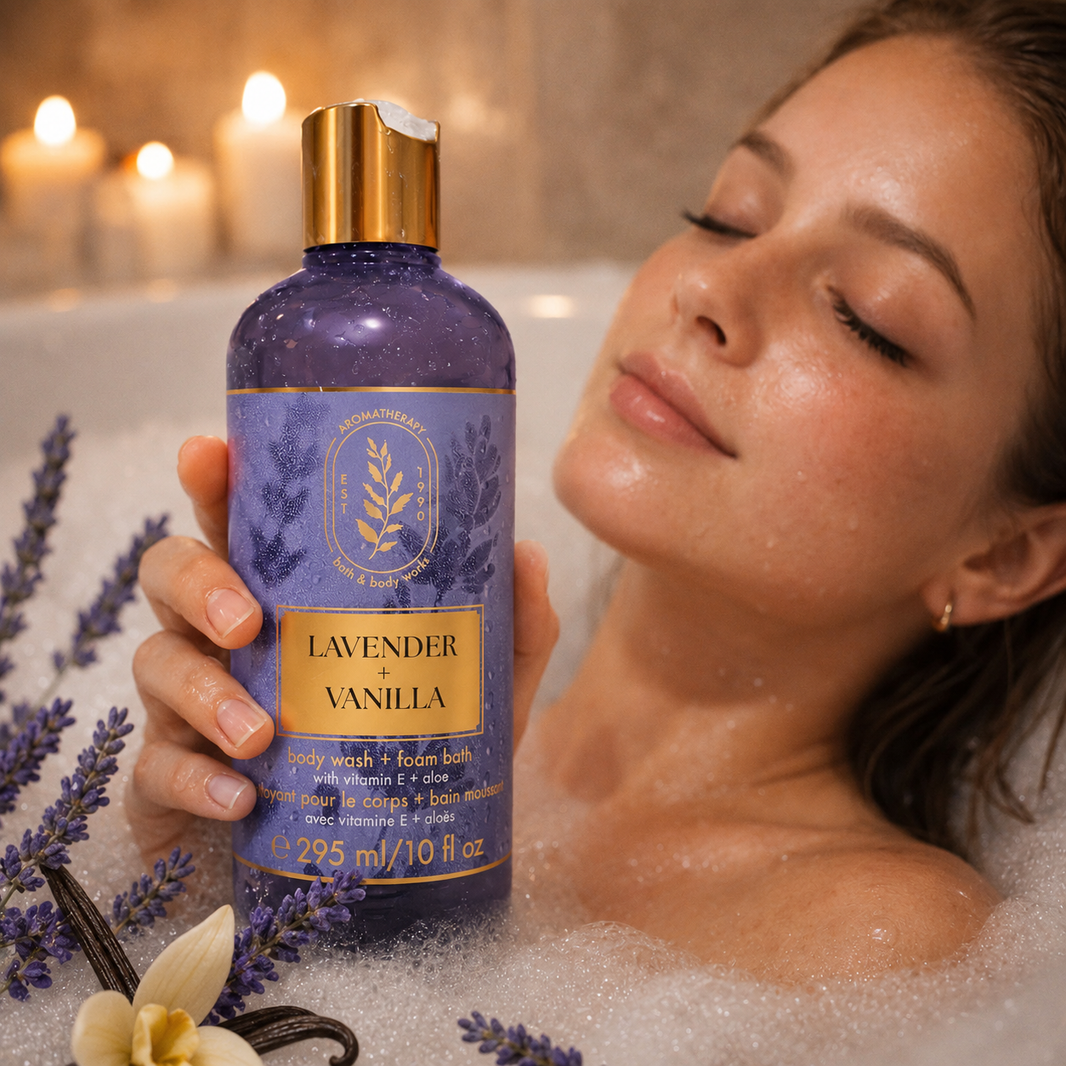 Body wash and foaming bath - Vitamin E & Aloe - Lavender & Vanilla - Bath & Body Works