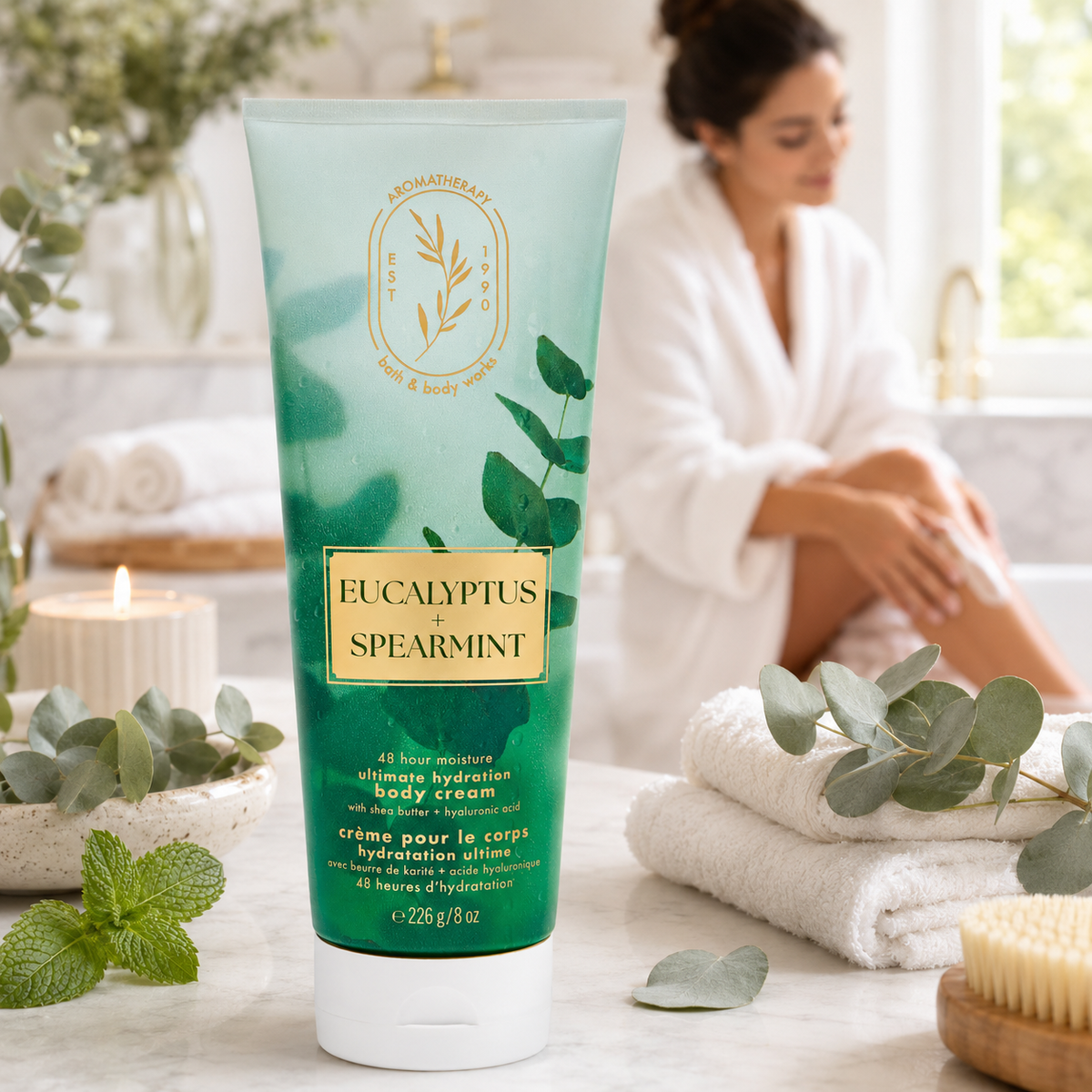 Crème hydratante pour le corps avec beurre de karité - Eucalyptus & Spearmint - Bath & Body Works