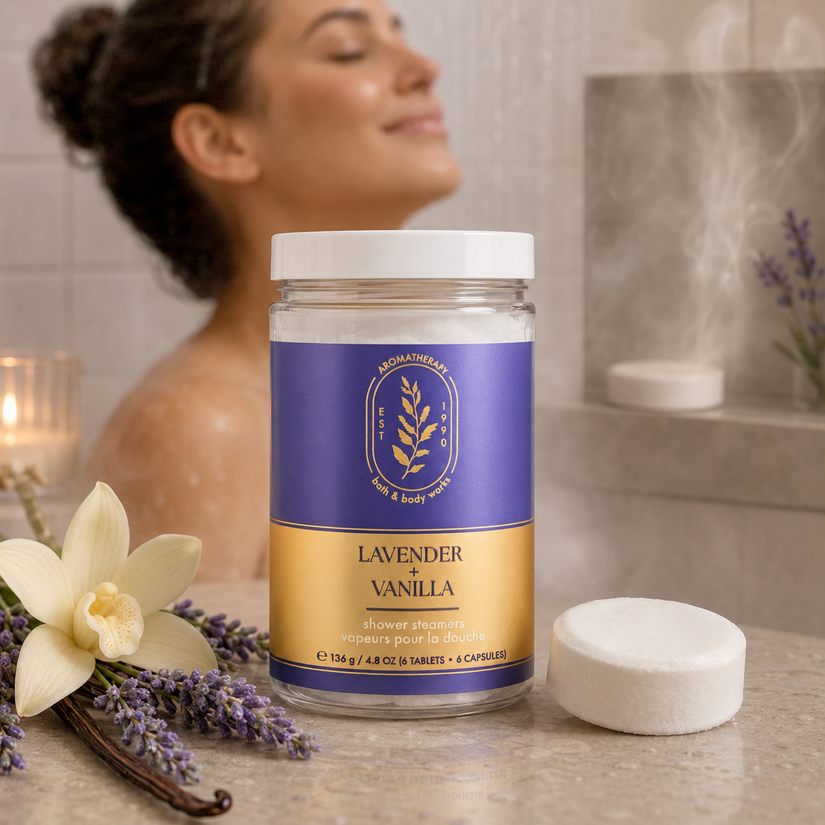 Capsules vapeur pour la douche Lavender + Vanilla – Ensemble de 6 - Bath & Body Works