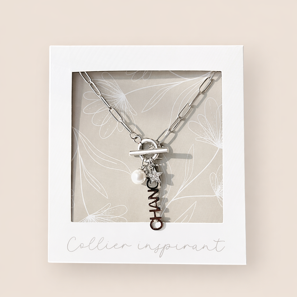Collier porte-bonheur CHANCE – Étoile & perle lumineuse