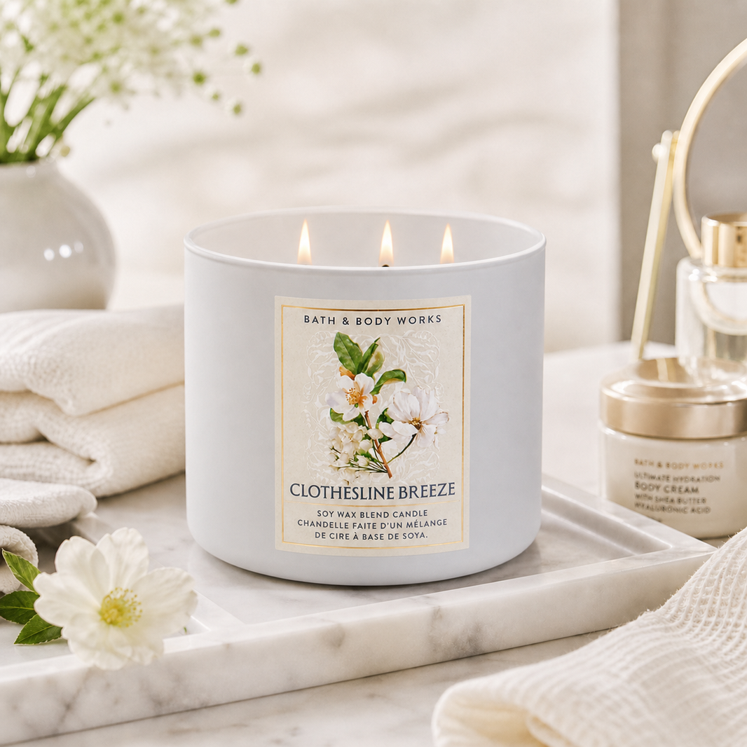 3-wick candle Clothesline Breeze - Bath & Body Works