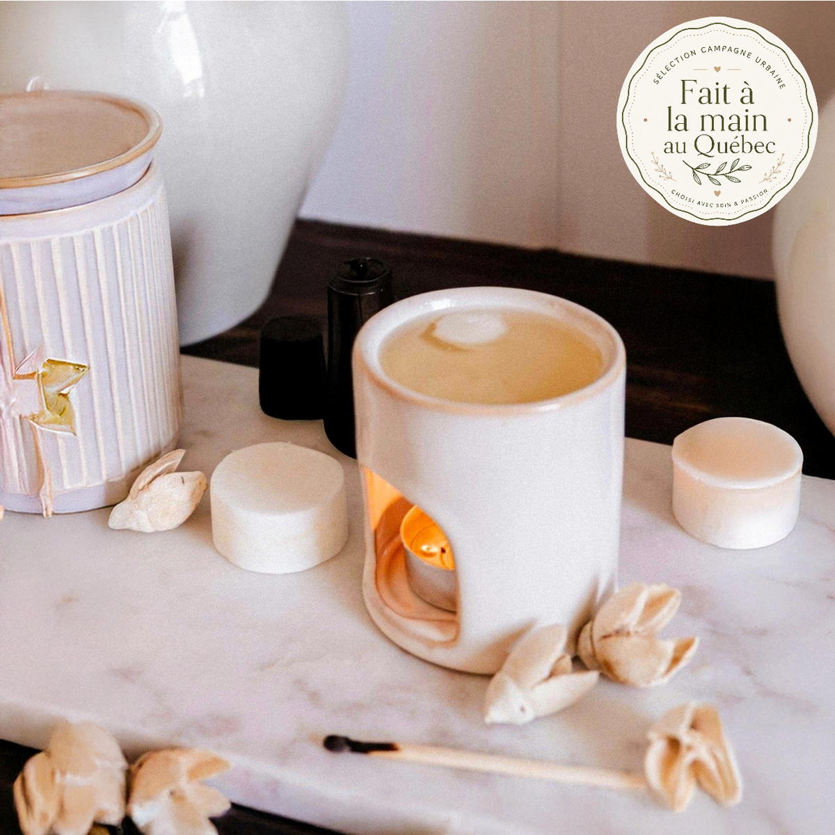 Cielo Diffuser Set — Ceramic, Scented Wax & Tealight