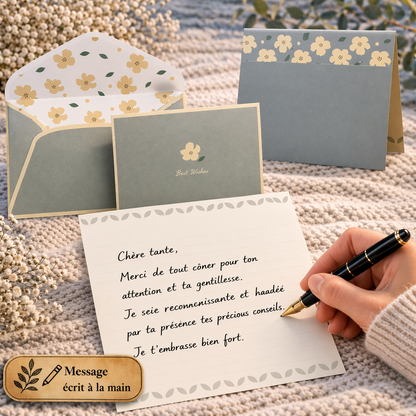 Papier à lettre avec enveloppe – Carte premium - Message écrit à la main - 250 caractères