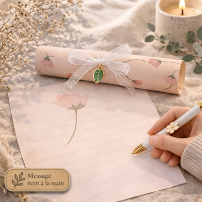 Papier à lettre roulé – Carte premium - Message écrit à la main à dérouler - 250 caractères