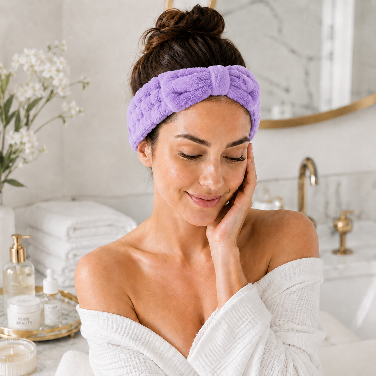 Bandeau pour soin du visage SPA – Violet