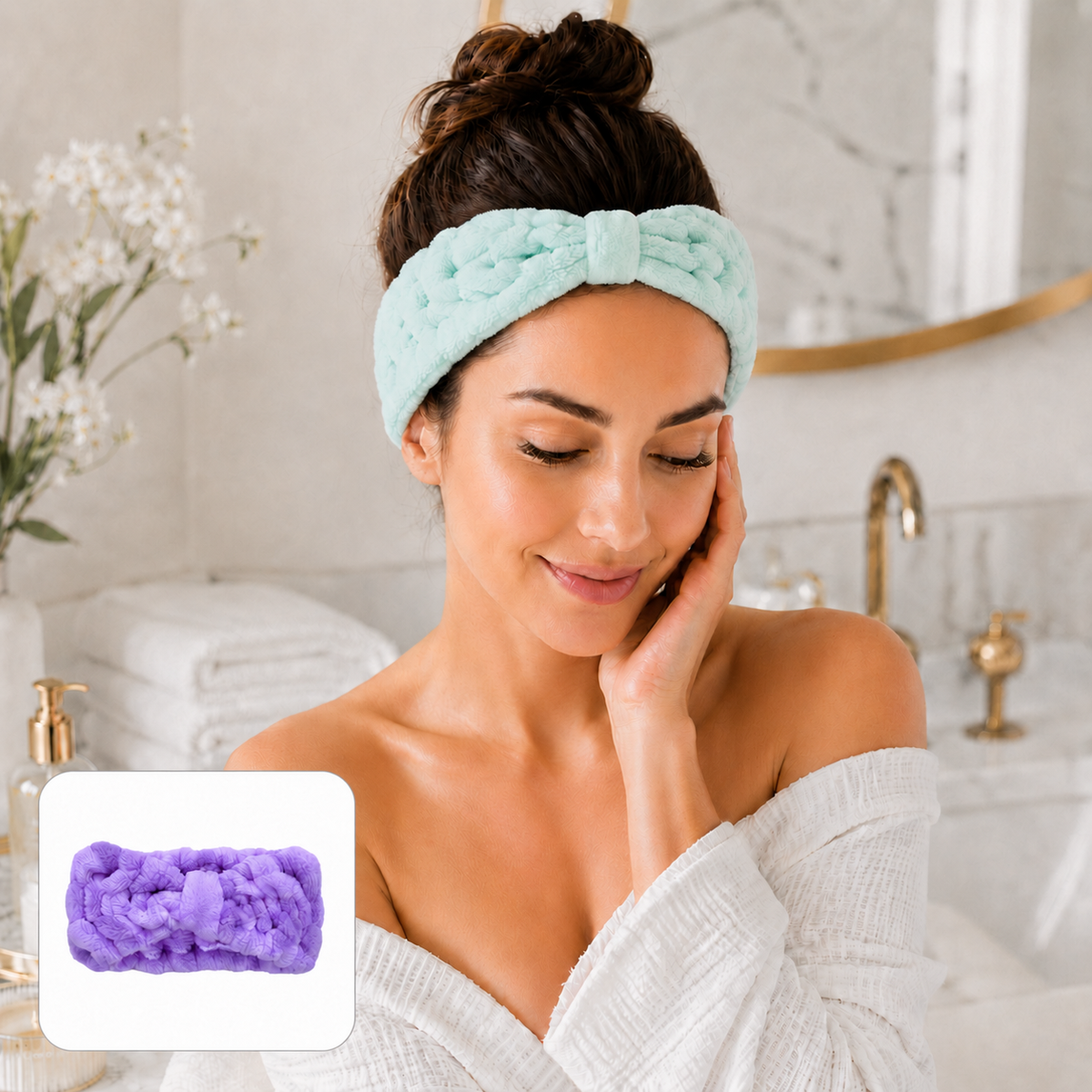 Bandeau pour soin du visage SPA – Violet