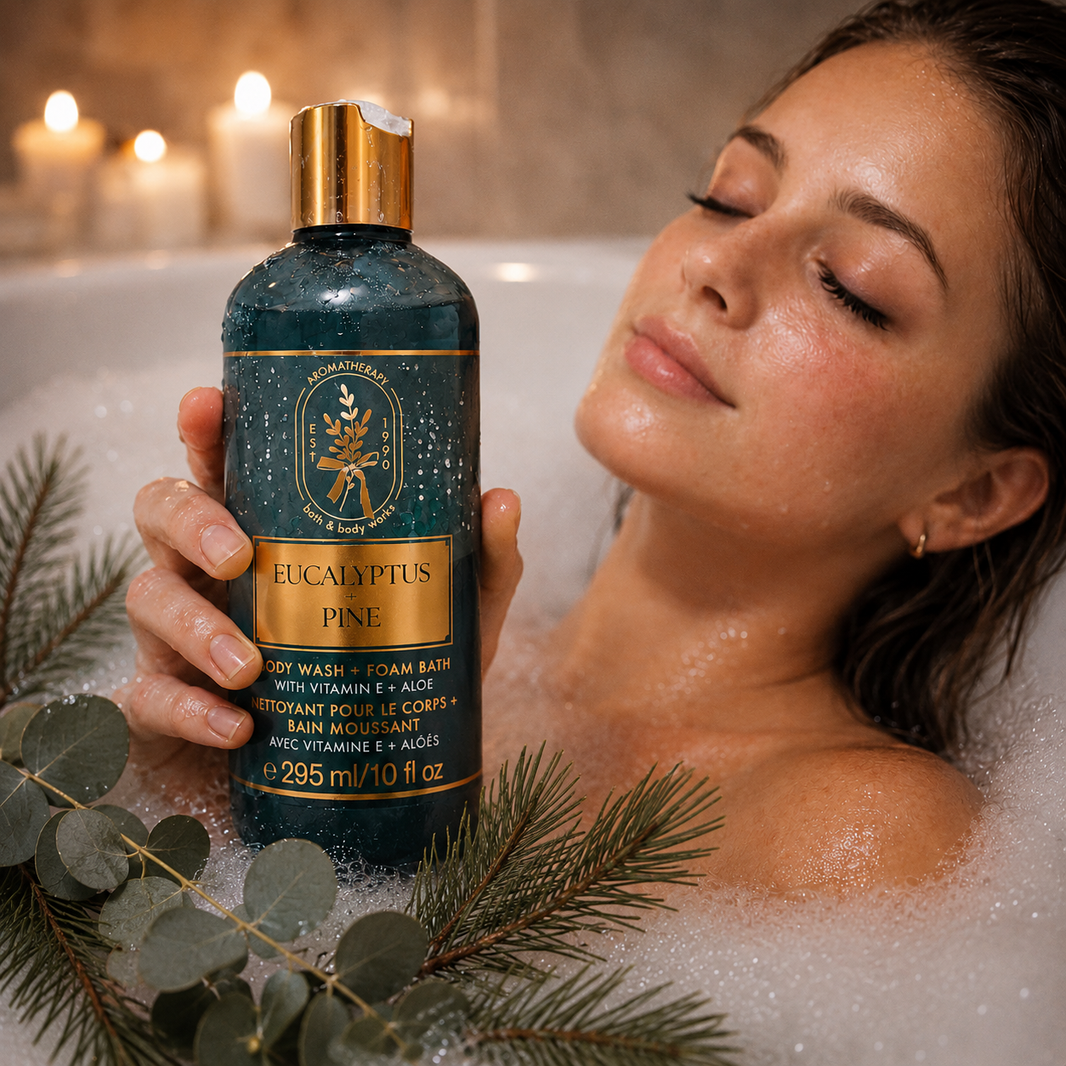 Body Wash & Foaming Bath - Vitamin E & Aloe - Eucalyptus & Pine - Bath & Body Works