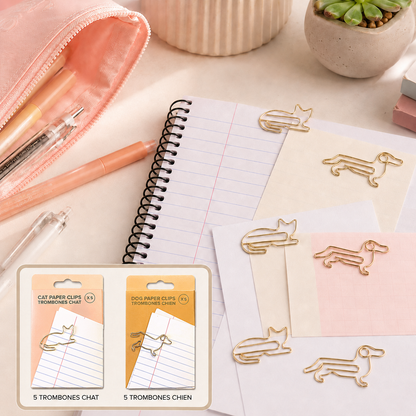 Decorative Paperclips – Golden Animals (set of 5)