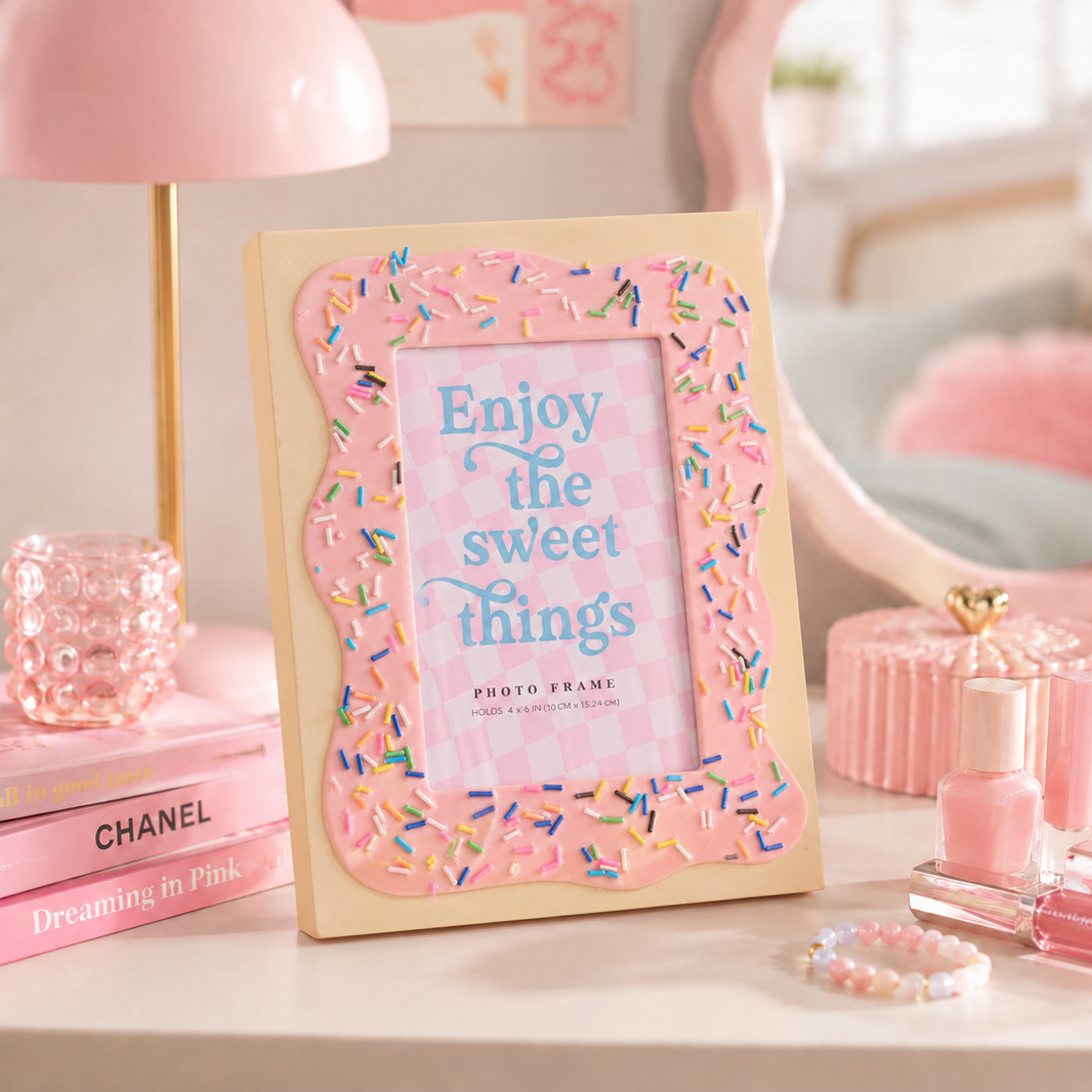 Cadre à motif paillettes de types bonbons – 5 po x 7 po