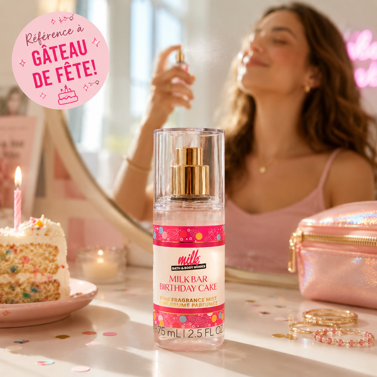Scented Fine Brown Mist for the Body - Milk Bar Birthday Cake - Bath & Body Works