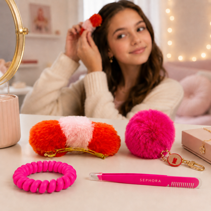 Ensemble beauté Pop Rose – Accessoires cheveux & sourcils