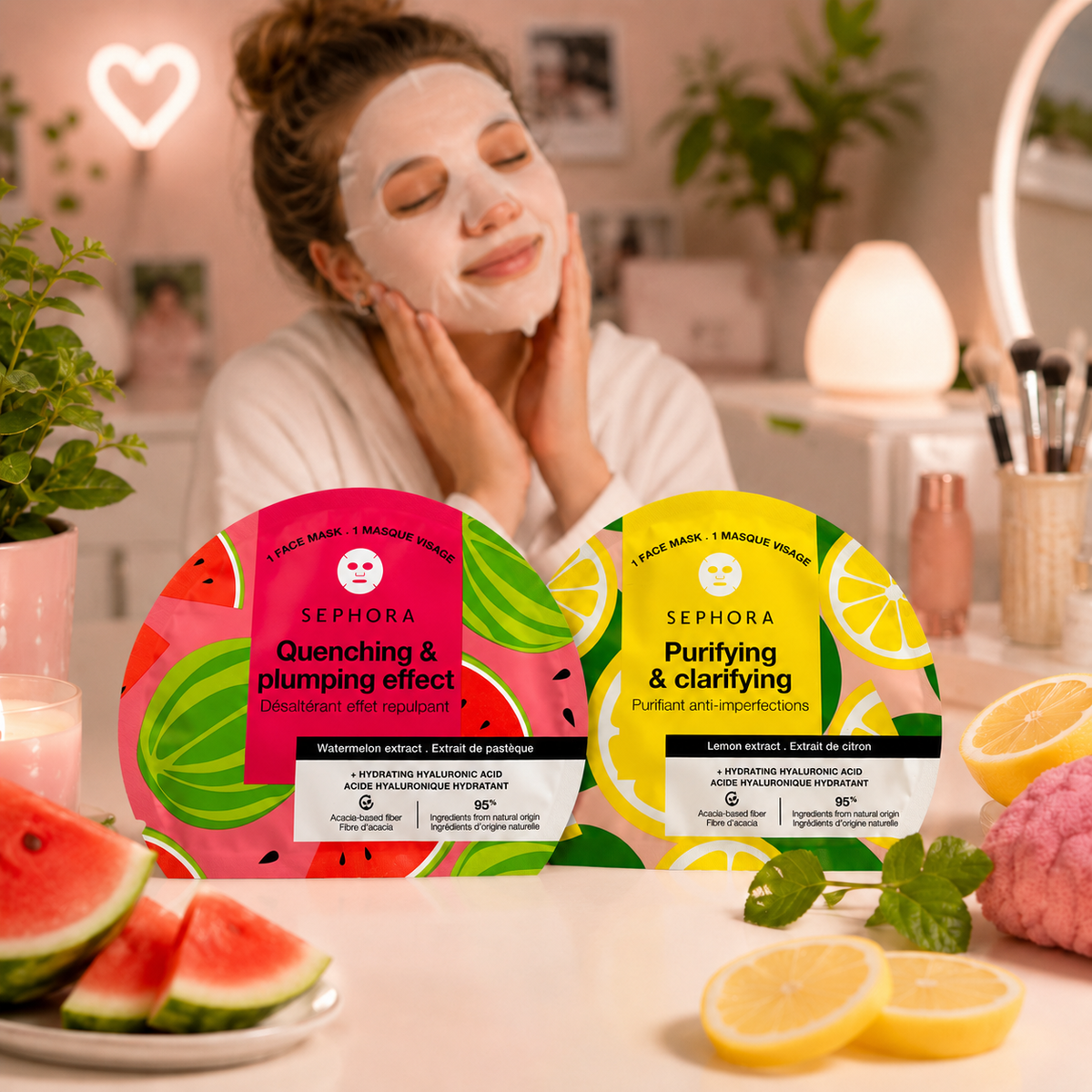 Duo Fruity Freshness – Lemon & Watermelon Face Masks - Sephora