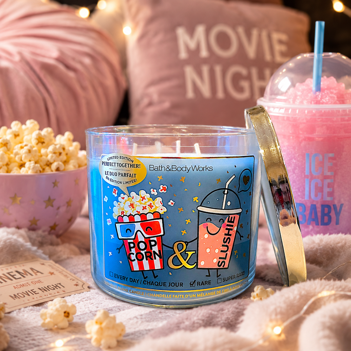 Bougie à 3 mèches - Popcorn & Slushie - Bath & Body Works Édition Limitée