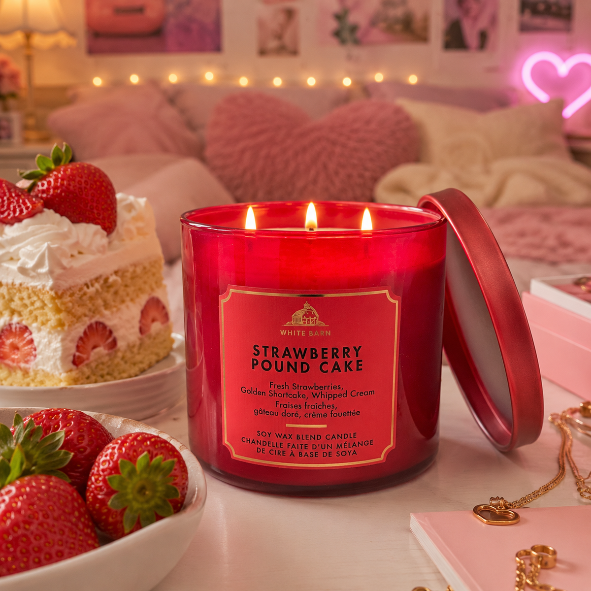 3-wick candle - Strawberry Pound Cake - Bath & Body Works