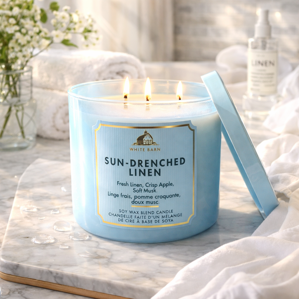 3-Wick Candle - Sun-Drenched Linen - Bath & Body Works