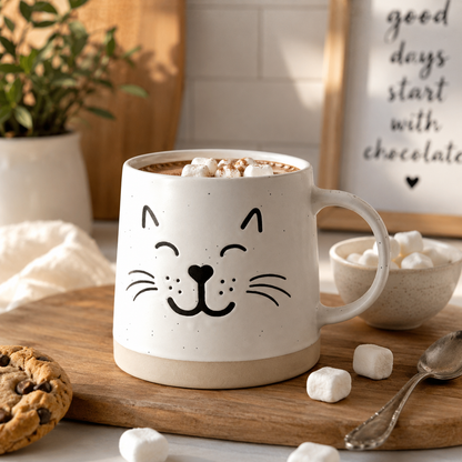 "Cute Cat" Mug - White