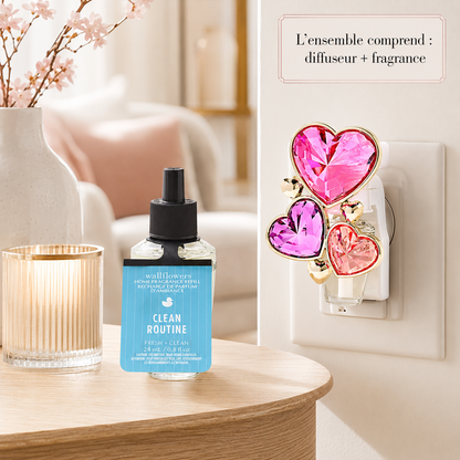 Veilleuse décorative Cœurs et parfum d’ambiance Clean Routine – Bath & Body Works