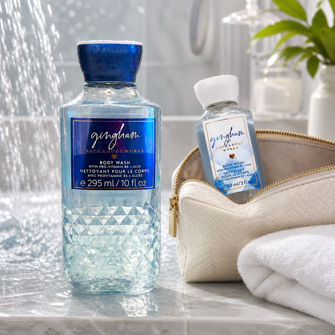 Nettoyant pour le corps Gingham bleu provitamine B5 + Aloès - Bath & Body Works